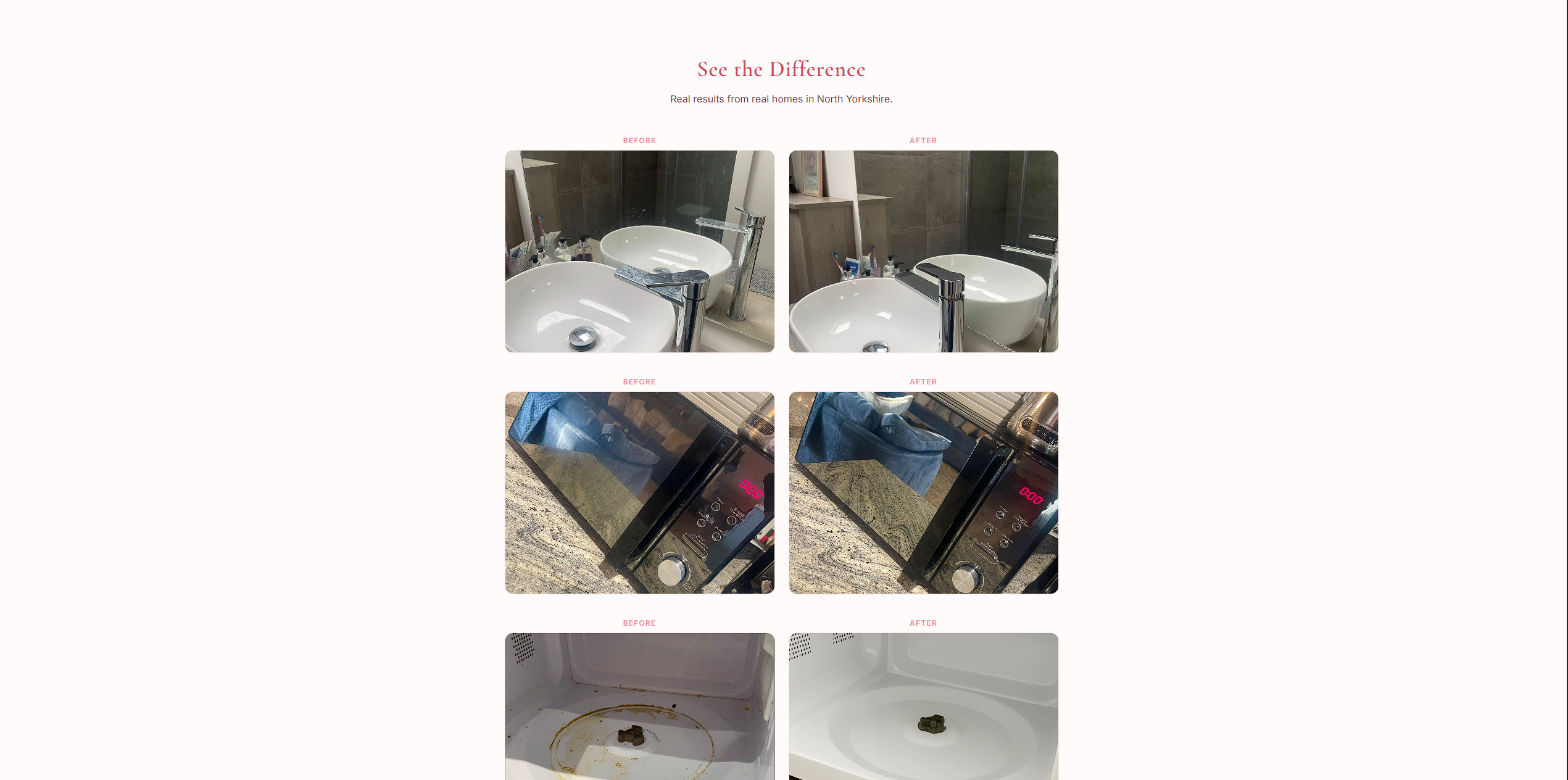 CG Elite Cleaning before and after results section