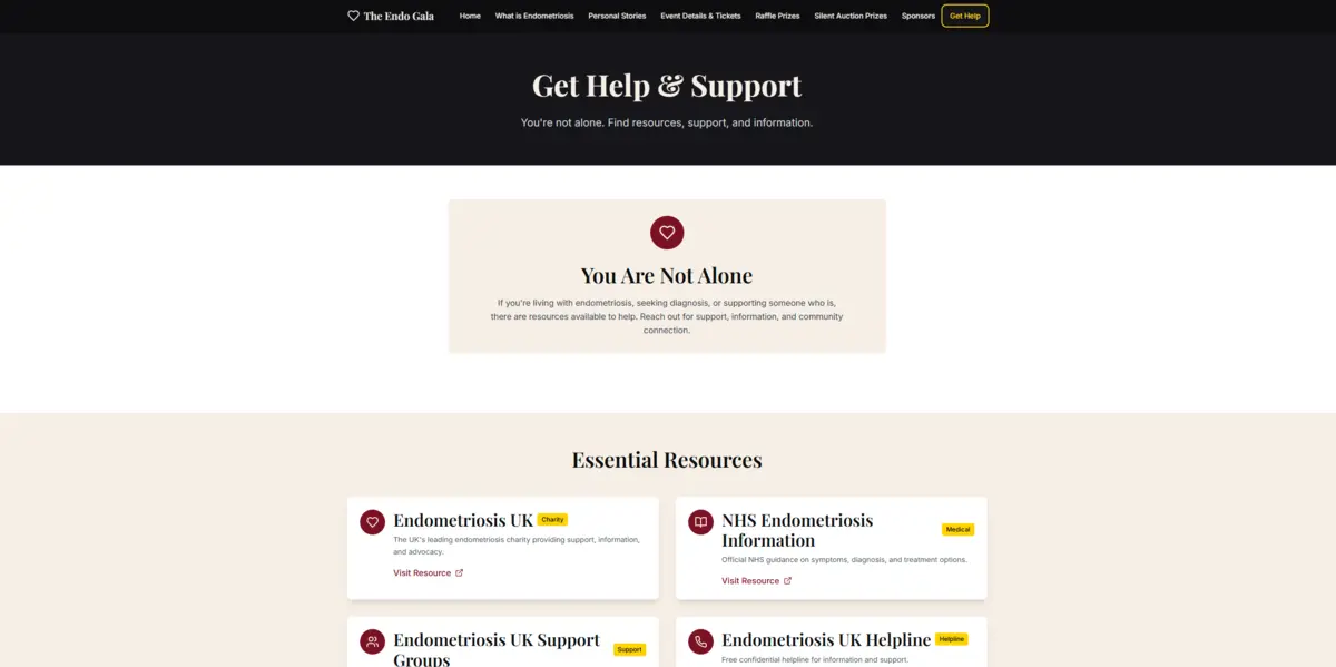 Endo Gala Website - Events